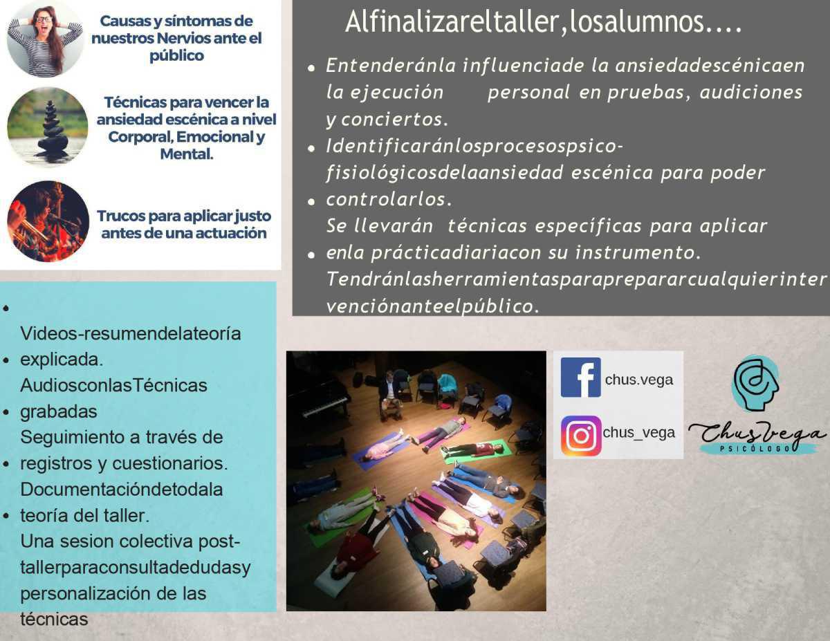 Taller práctico para superar a ansiedade escénica