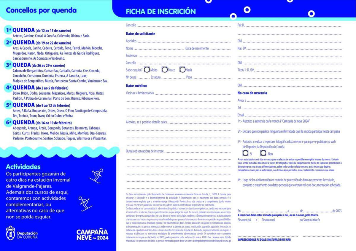 Xa está en marcha a "Campaña de Neve 2023"⛄, da Deputación da Coruña