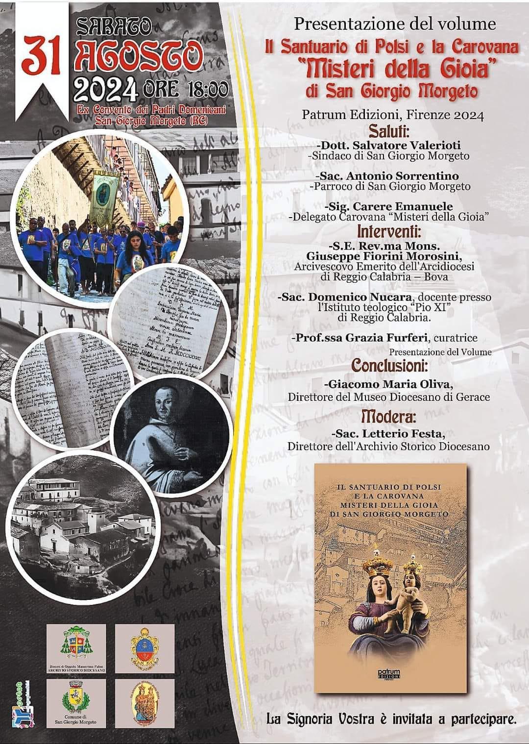 Presentazione del volume II Santuario di Polsi e la Carovana "Misteri della Gioia" di San Giorgio Morgeto (inizio ore 18:00)