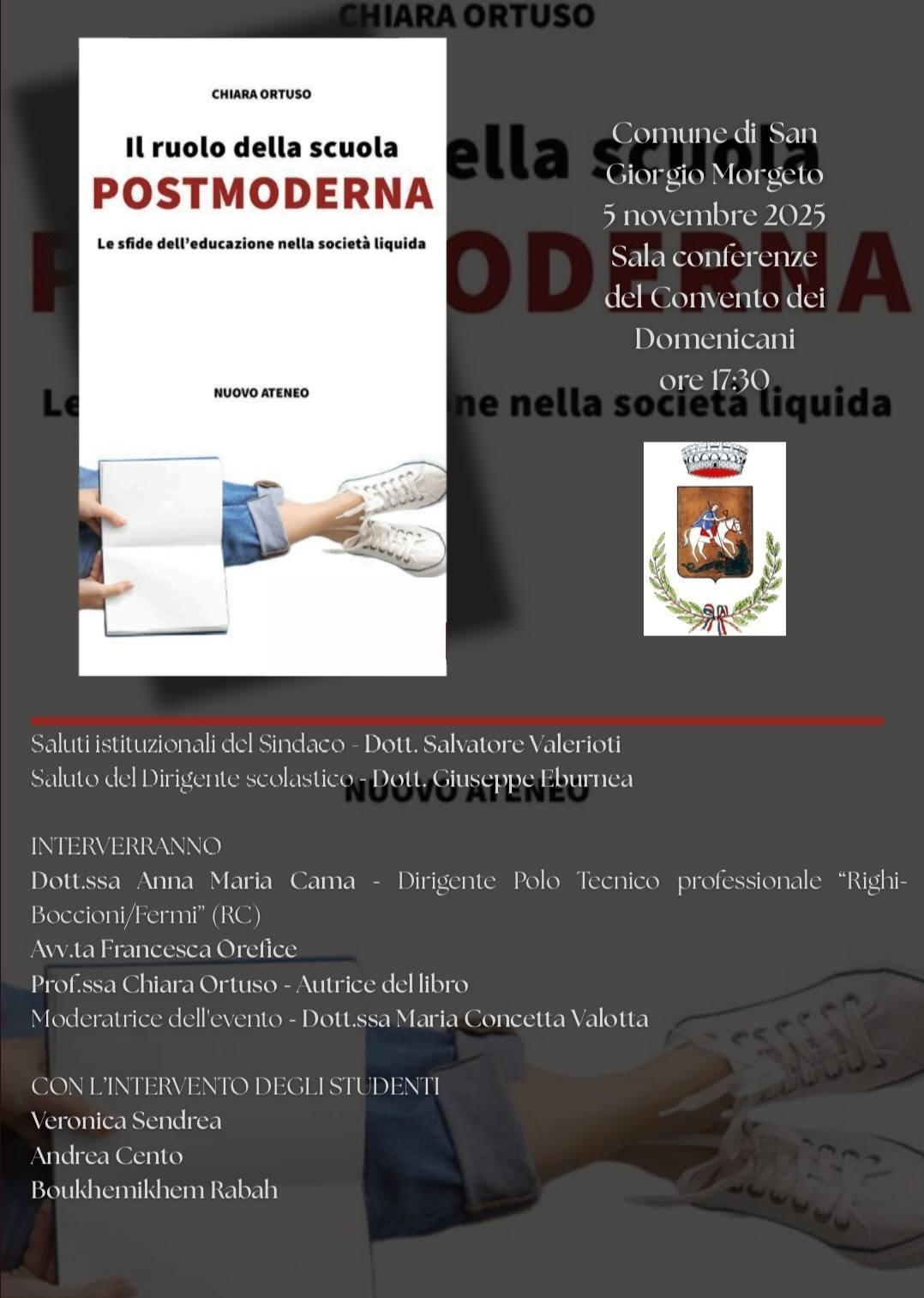 Presentazione del libro: "Il ruolo della scuola postmoderna" (inizio ore 17:30)