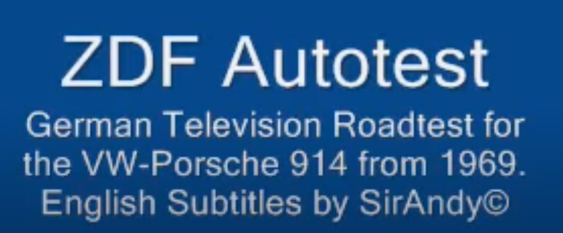 ZDF VW - Porsche 914 Autotest 1969