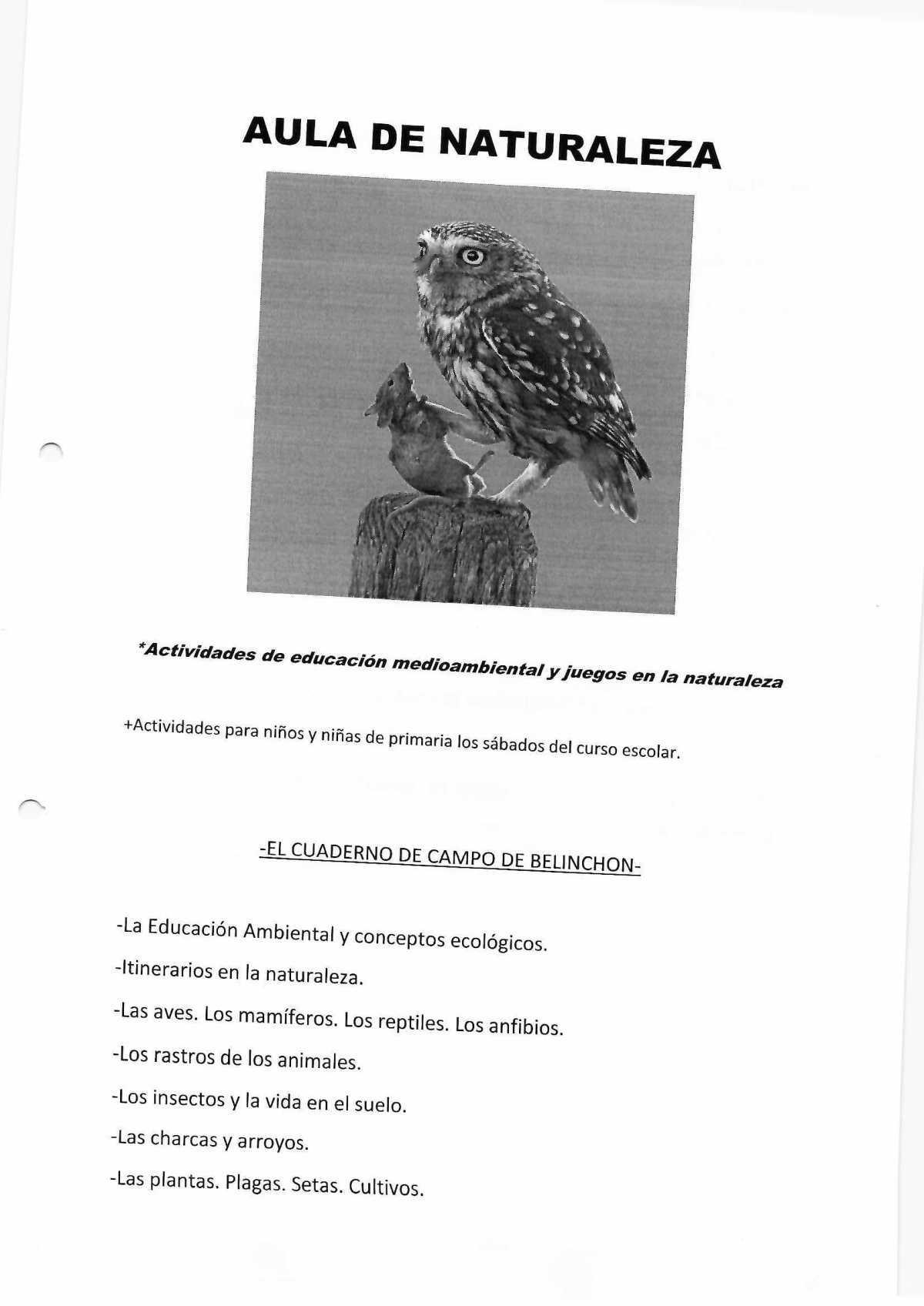 AULA DE LA NATURALEZA AULA DE LA NATURALEZA