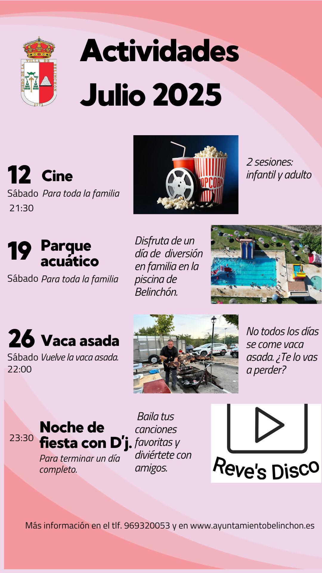 ACTIVIDADES DE VERANO JULIO 2025 ACTIVIDADES DE VERANO JULIO 2025