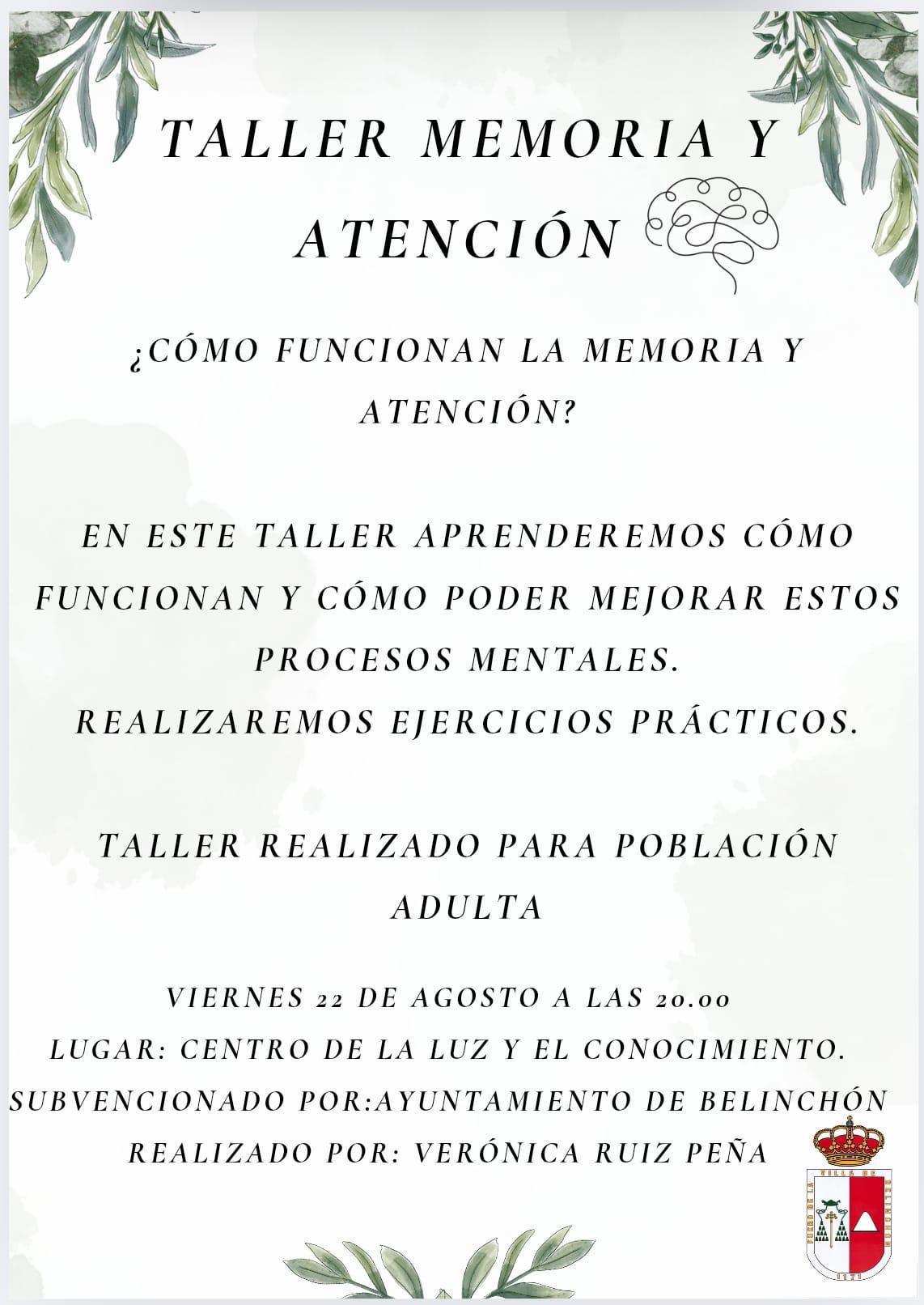 TALLER DE MEMORIA Y ATENCIÓN 