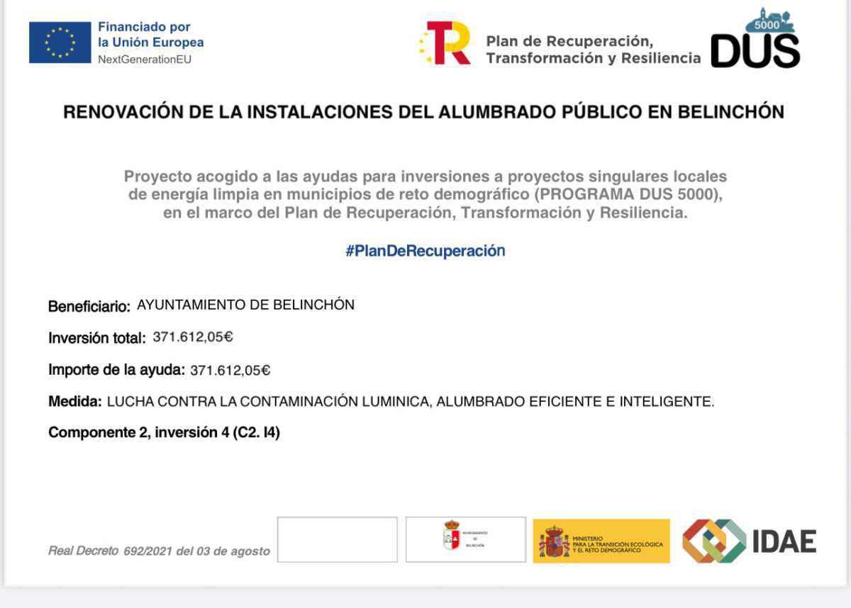 ACTUACIÓN CAMBIO ALUMBRADO PÚBLICO 