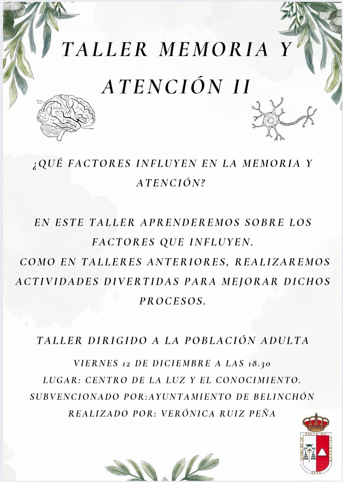 TALLER DE MEMORIA Y ATENCIÓN II