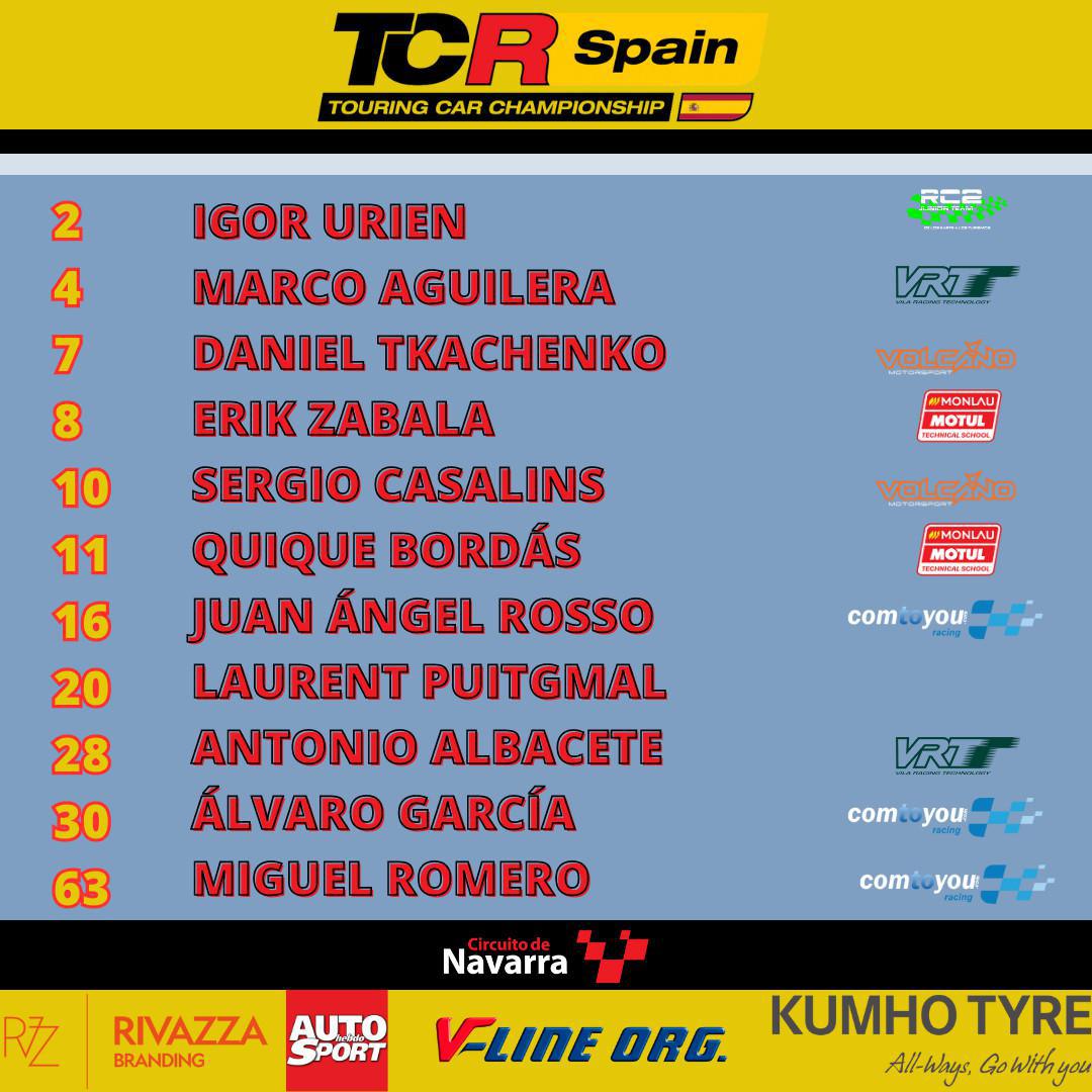 11 pilotos para el estreno de la nueva era del TCR Spain en Navarra