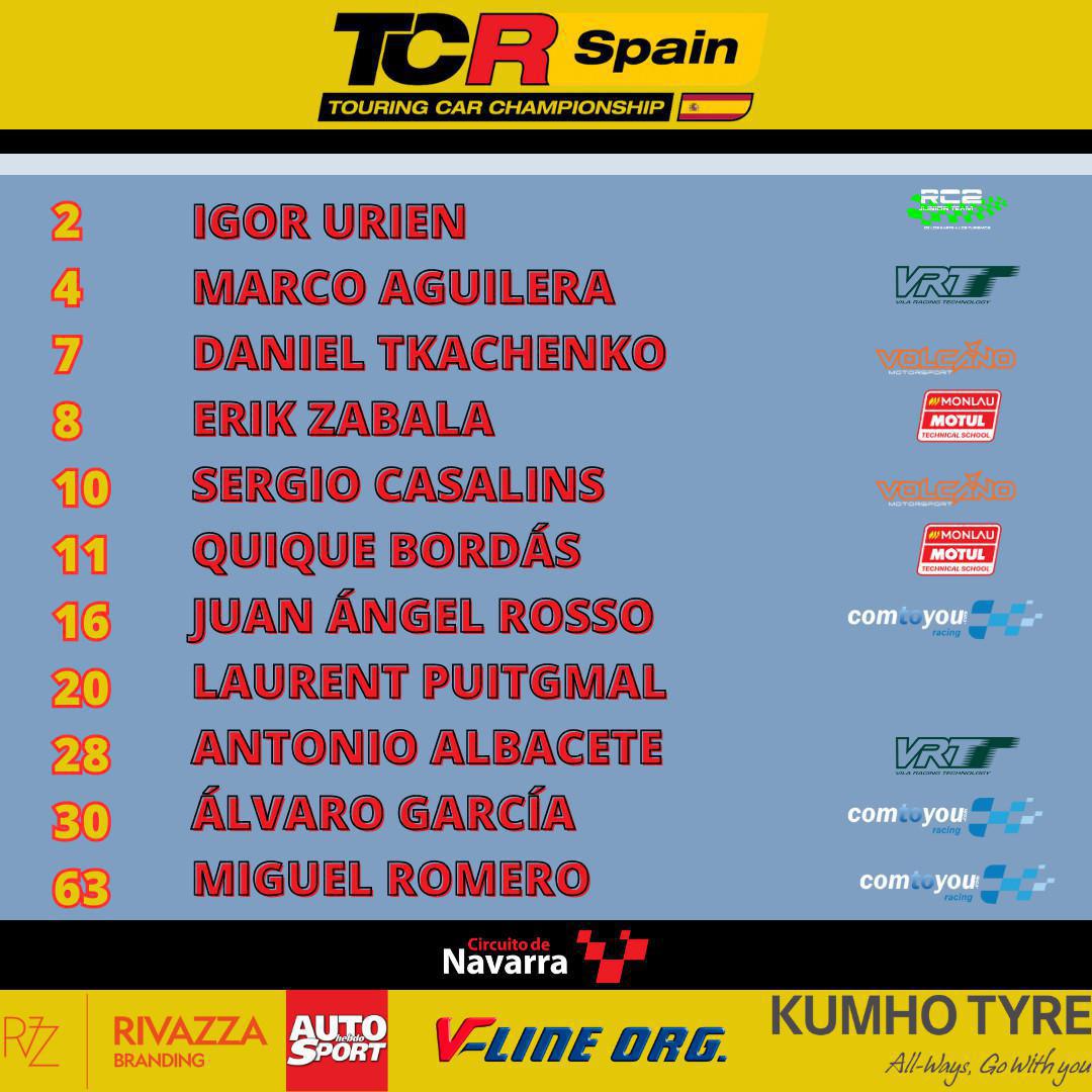 11 pilotos para el estreno de la nueva era del TCR Spain en Navarra 11 pilotos para el estreno de la nueva era del TCR Spain en Navarra