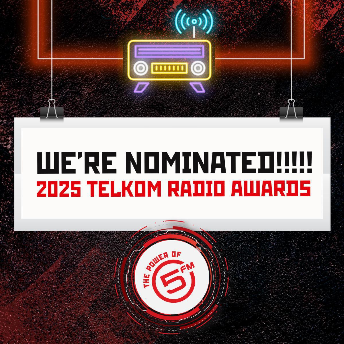 8 Nominations for 5FM at 2025 Telkom Radio Awards 8 Nominations for 5FM at 2025 Telkom Radio Awards