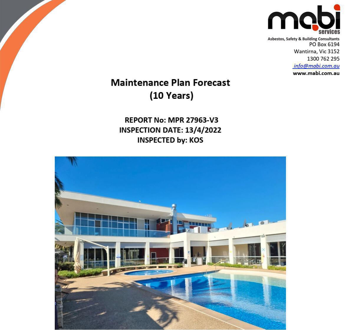 Maintenance Plan