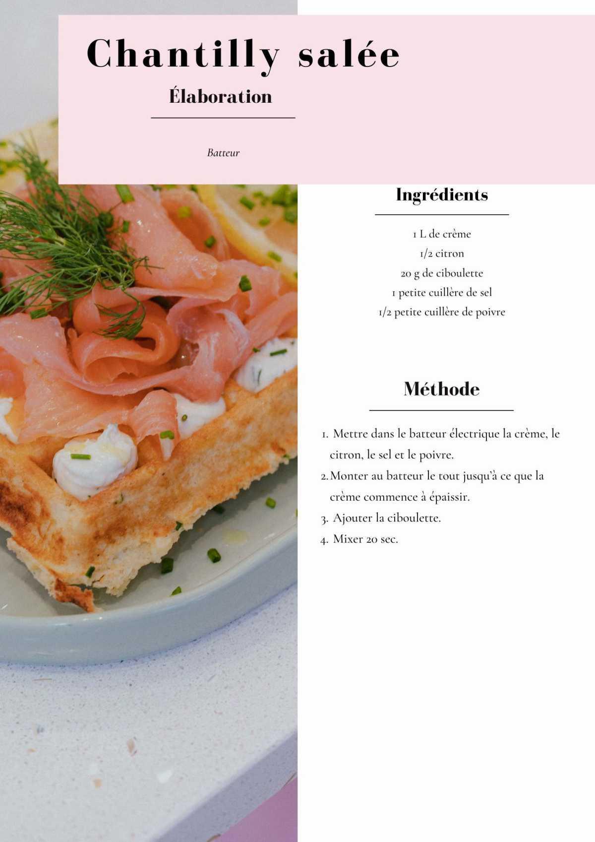 Fiche technique Chantilly salée
