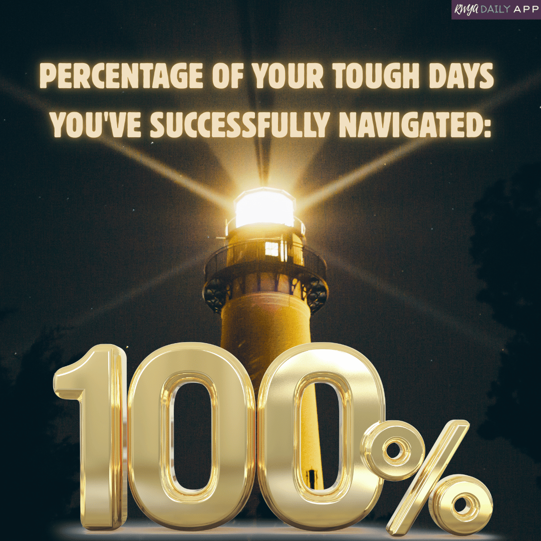 Percentage of your tough days you've successfully navigated 100 %