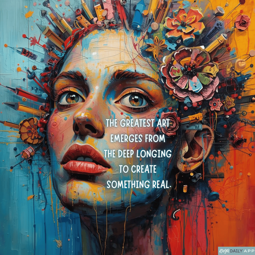 The greatest art emerges from the deep longing to create something real. 