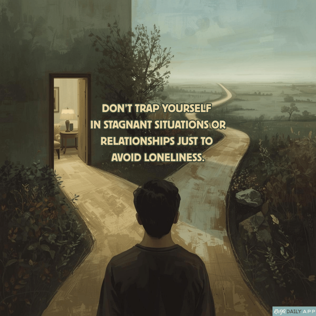 Don’t trap yourself in stagnant situations or relationships just to avoid loneliness.