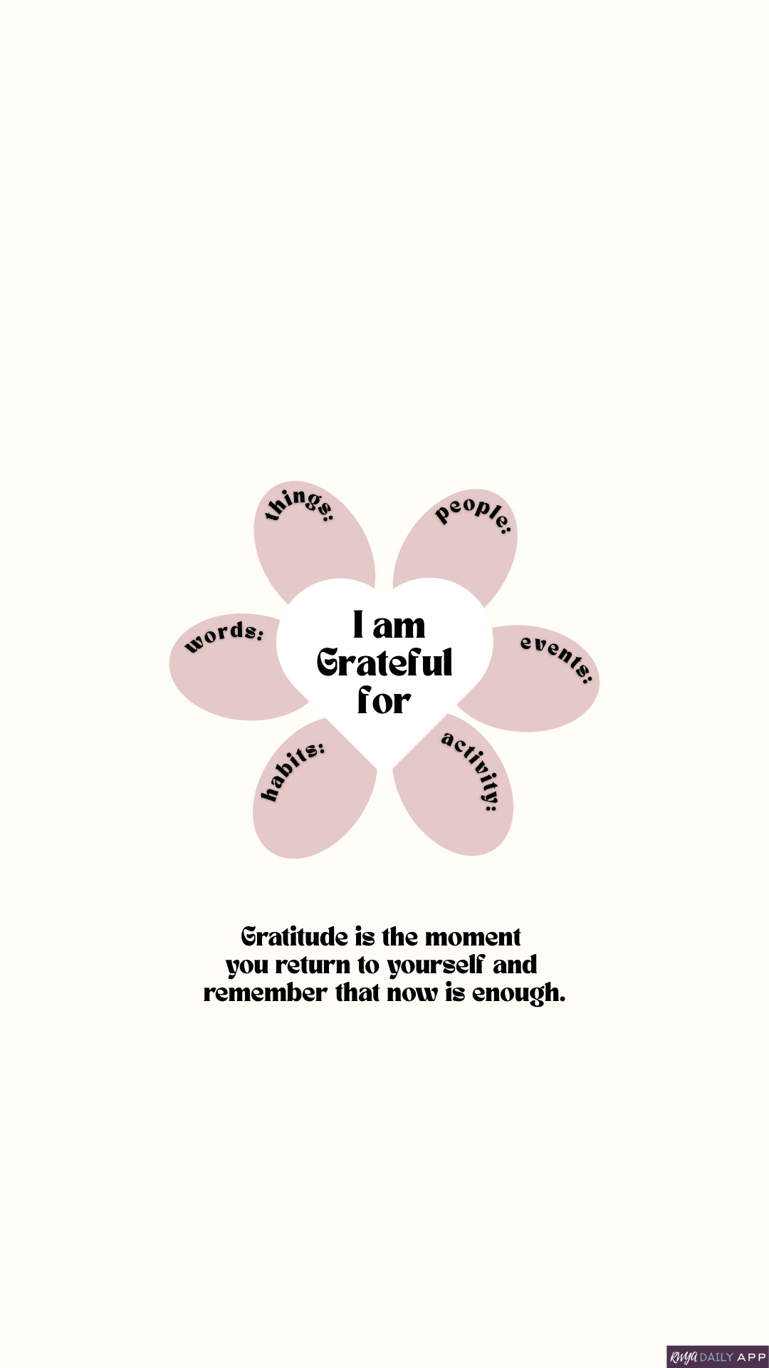 WALLPAPER Gratitude is the moment you return to yourself and remember that now is enough. 