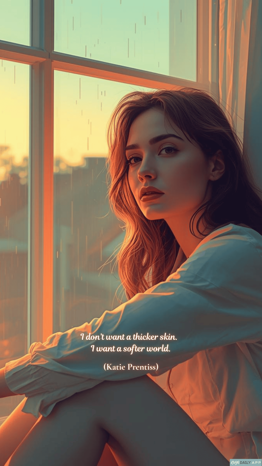 WALLPAPER I don’t want a thicker skin. I want a softer world. (Katie Prentiss) 