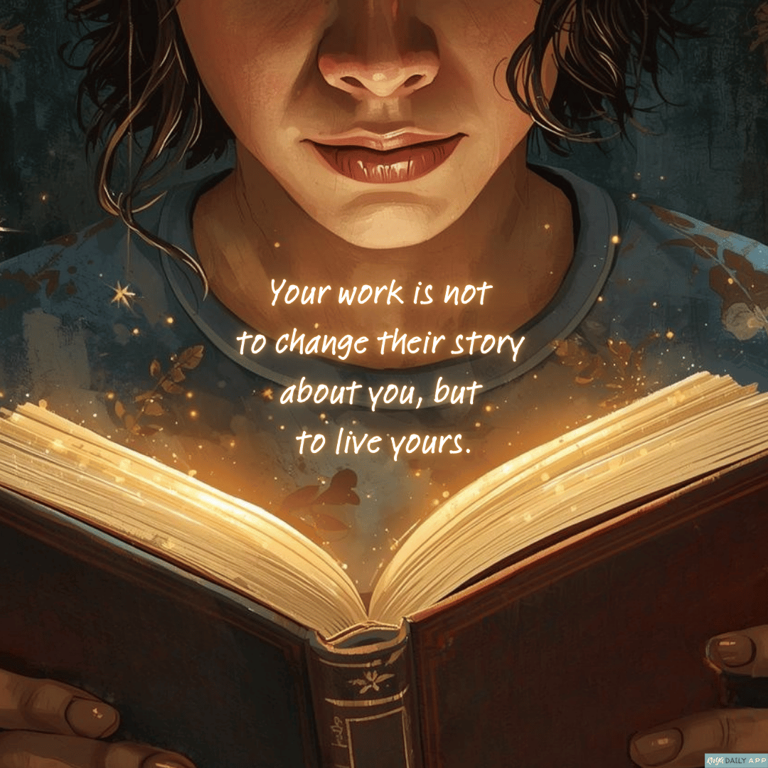 Your work is not to change their story about you, but to live yours. 