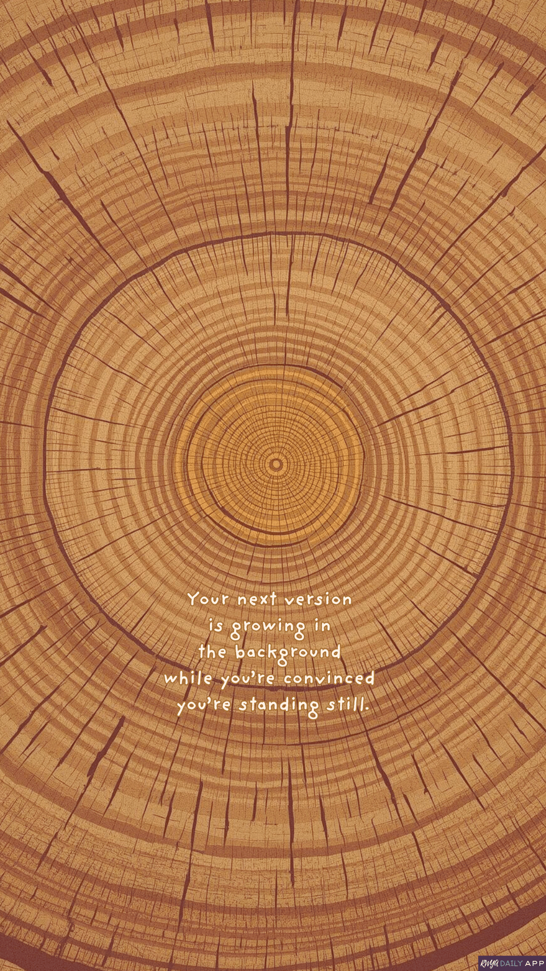 WALLPAPER Your next version is growing in the background while you’re convinced you’re standing still. 