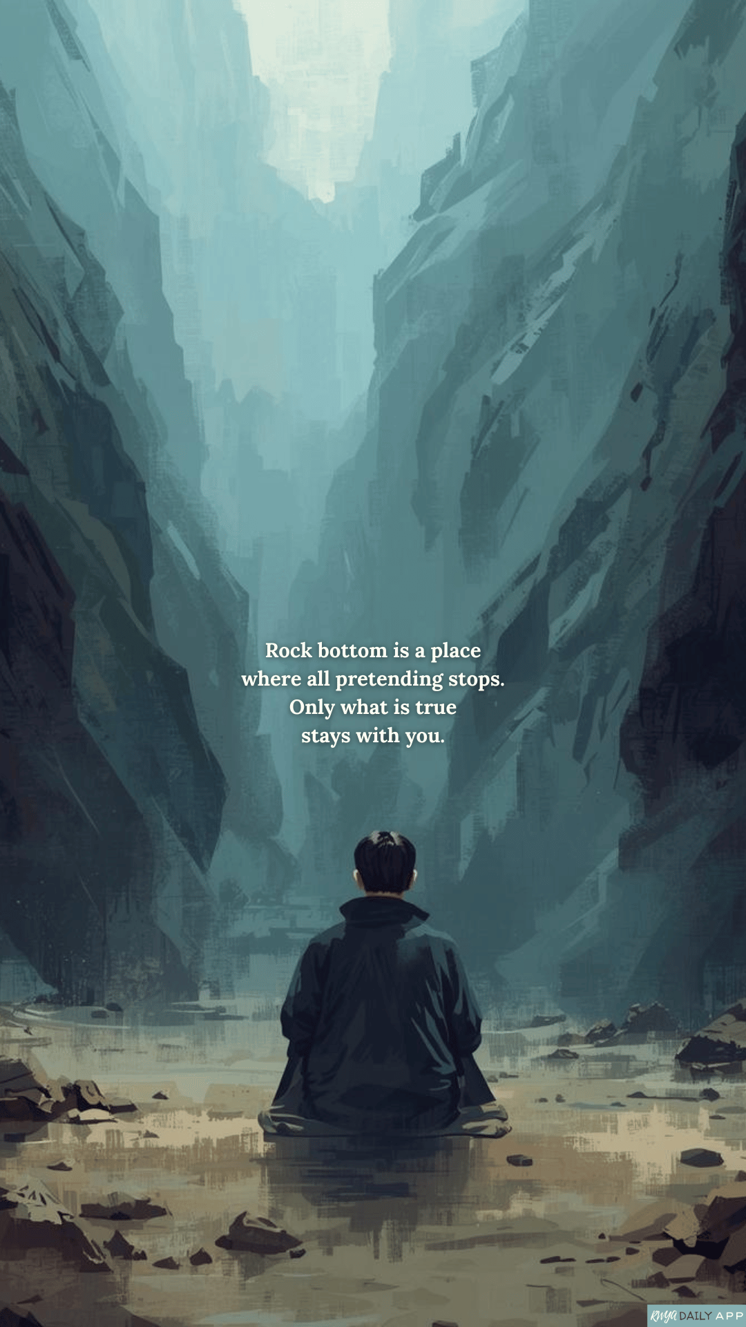 WALLPAPER Rock bottom is a place where all pretending stops. Only what is true stays with you.