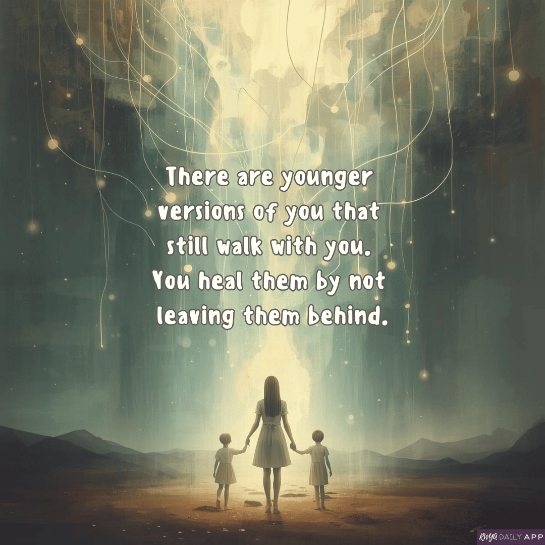 There are younger versions of you that still walk with you. You heal them by not leaving them behind. 