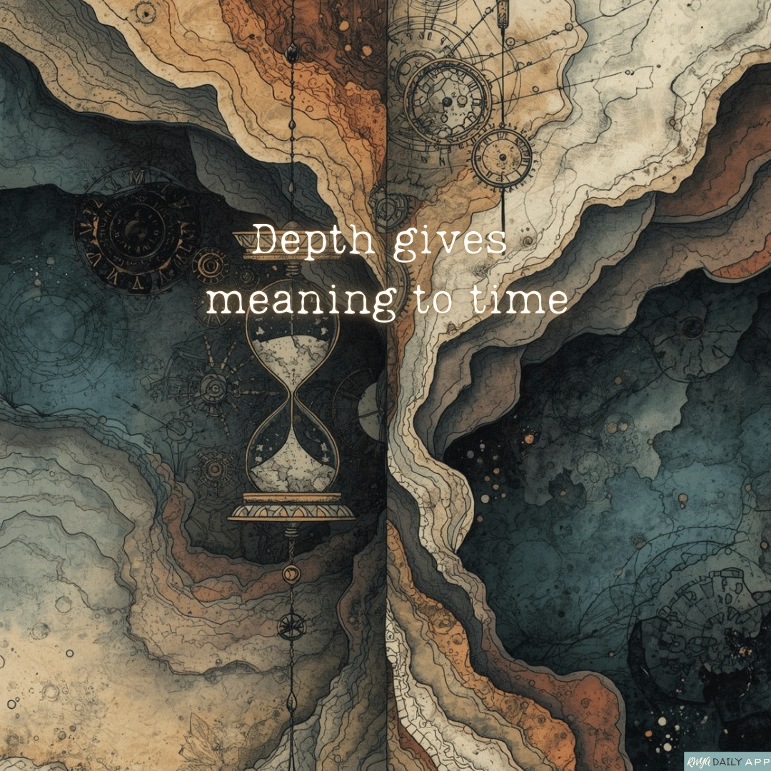 Depth gives meaning to time