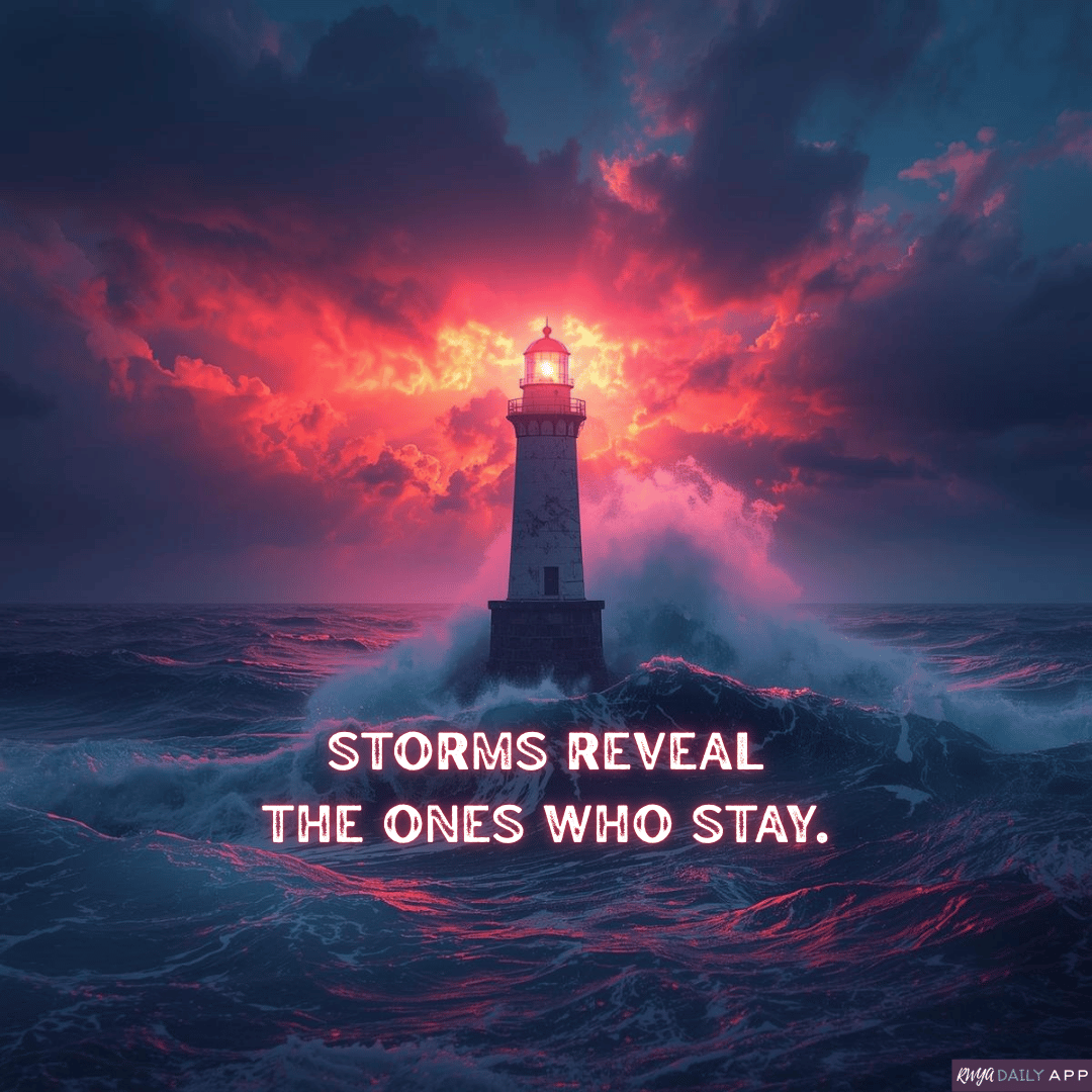 Storms reveal the ones who stay.