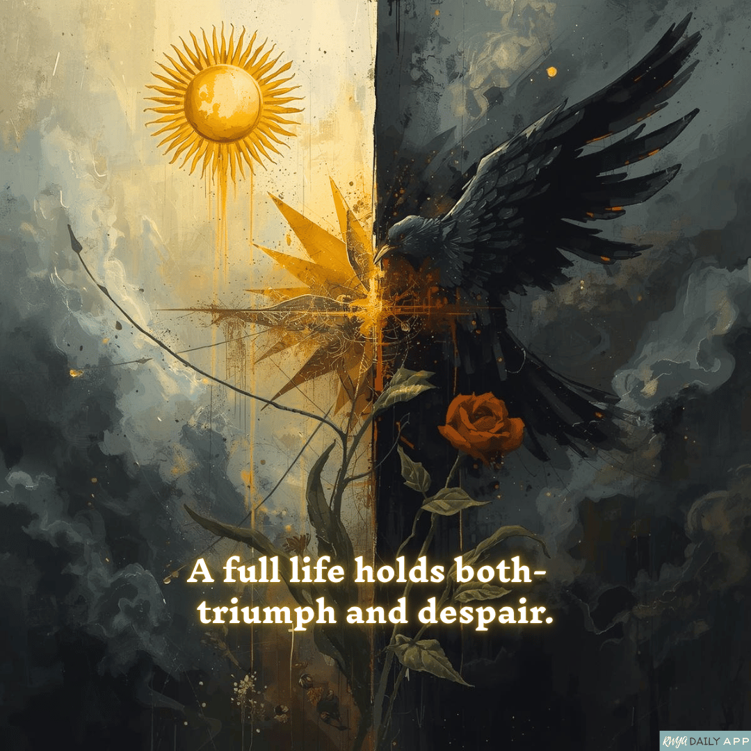 A full life holds both - triumph and despair.