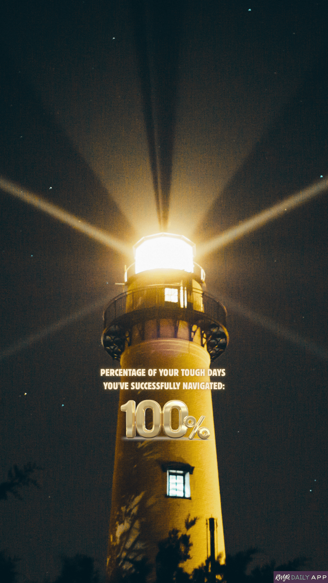WALLPAPER Percentage of your tough days you've successfully navigated: 100 % 