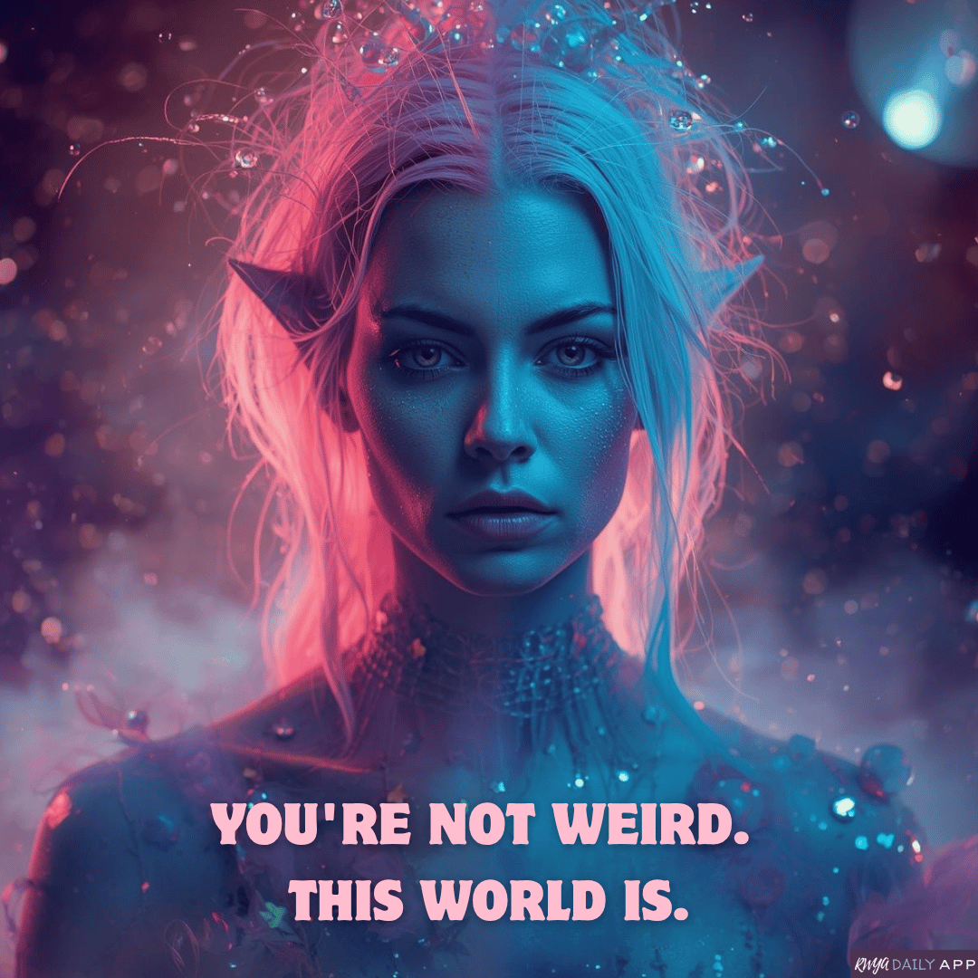You're not weird. This world is. 