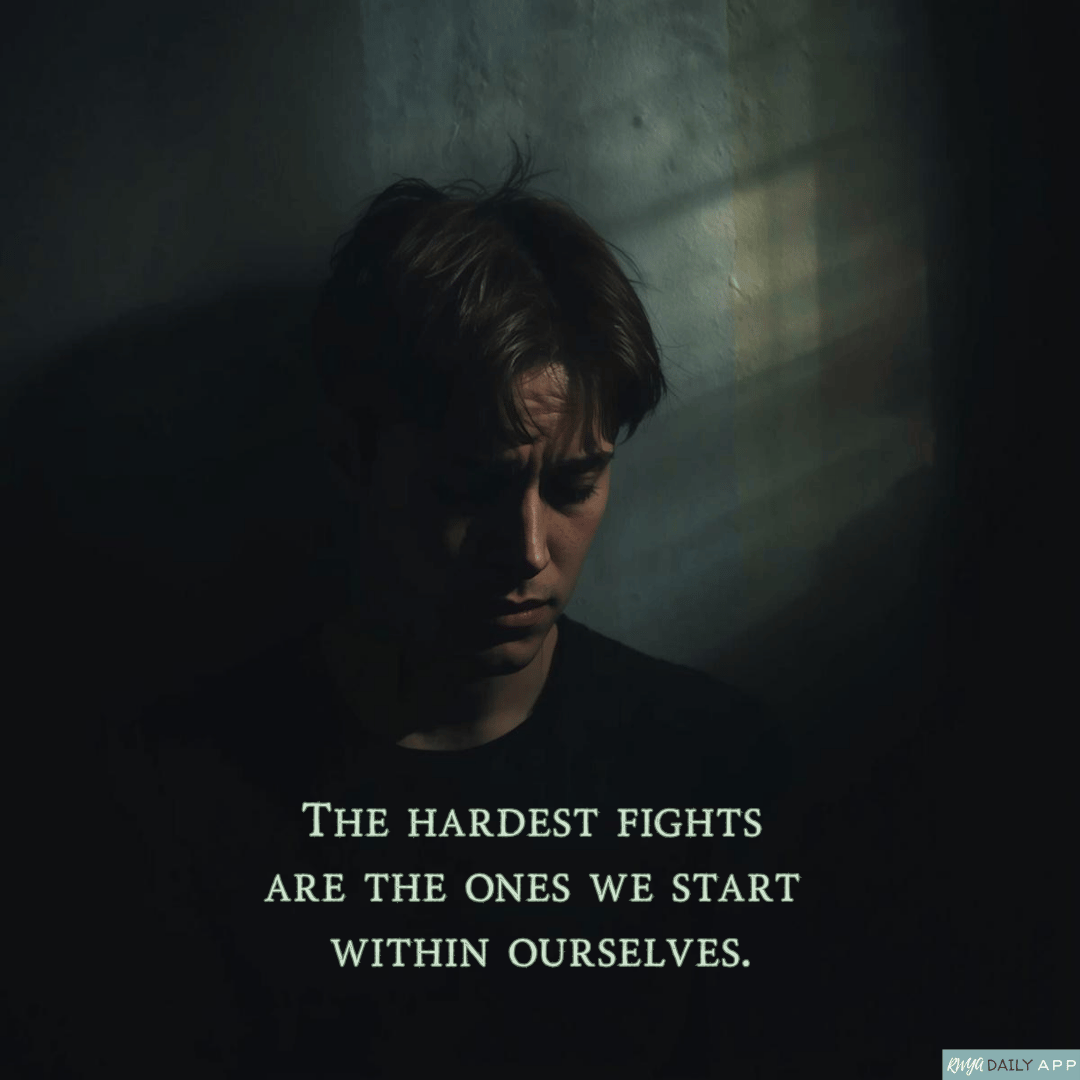 The hardest fights are the ones we start within ourselves.