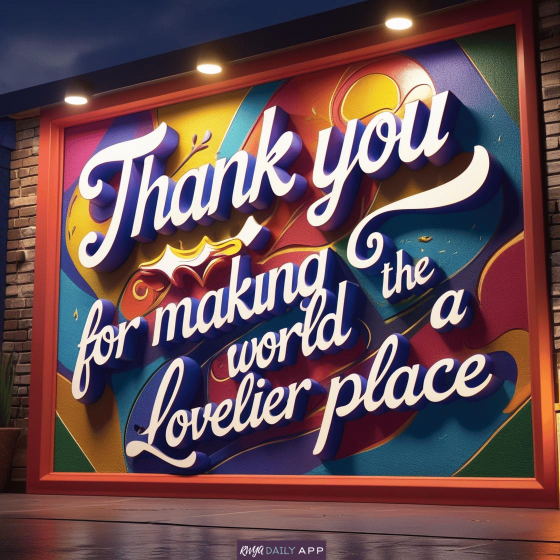 Thank you for making the world a lovelier place.