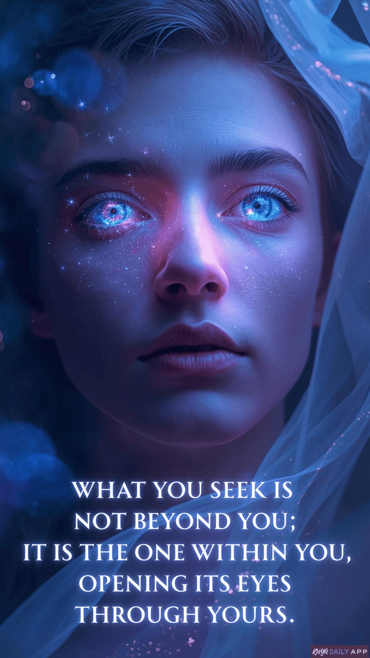 What you seek is not beyond you; it is the One within you, opening its eyes through yours.