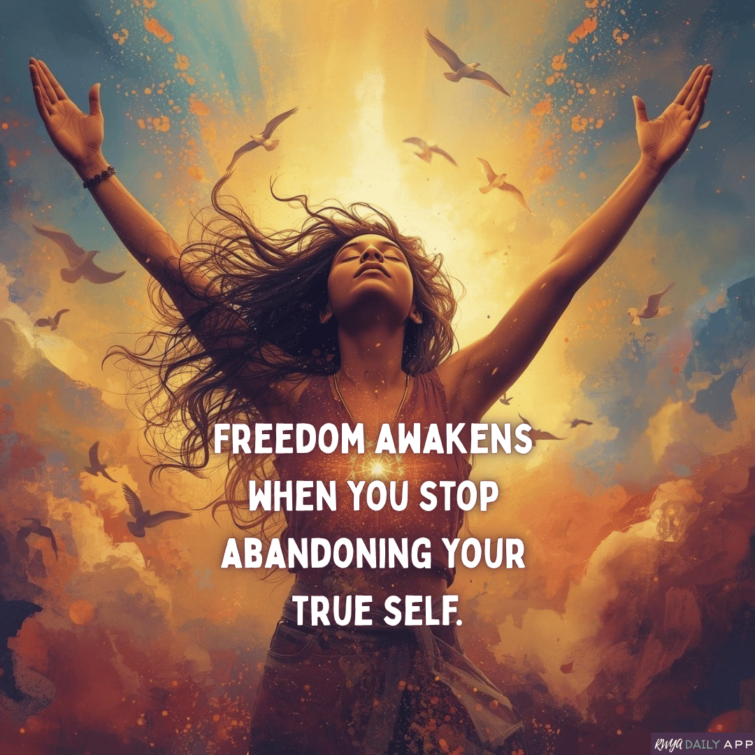 Freedom awakens when you stop abandoning your true self.