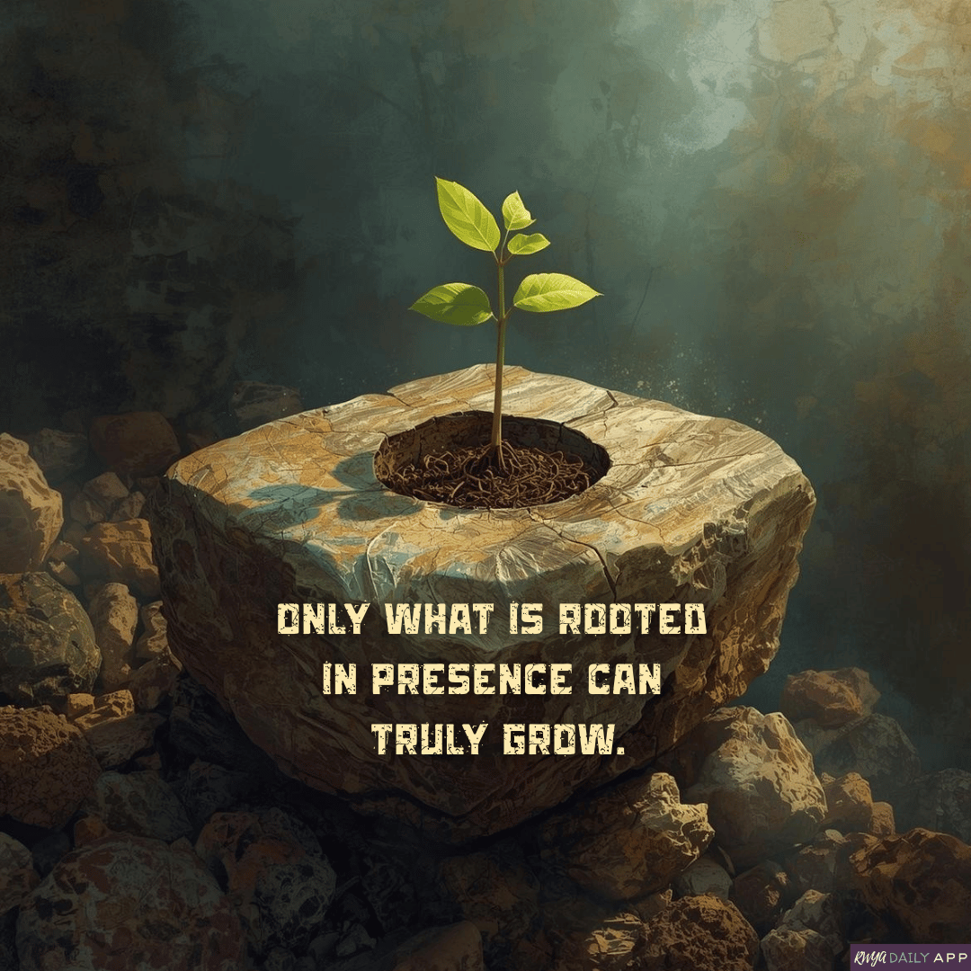 Only what is rooted in presence can truly grow.