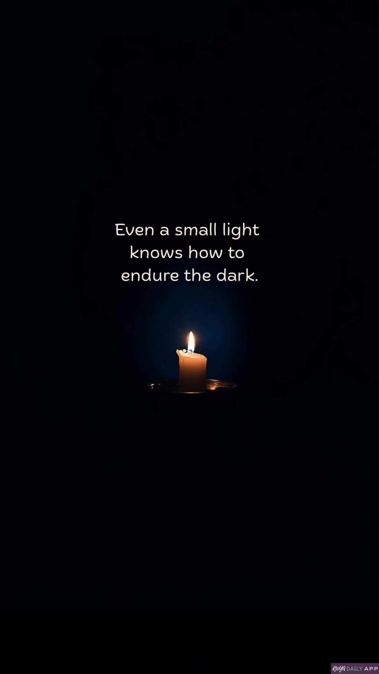 Even a small light knows how to endure the dark.