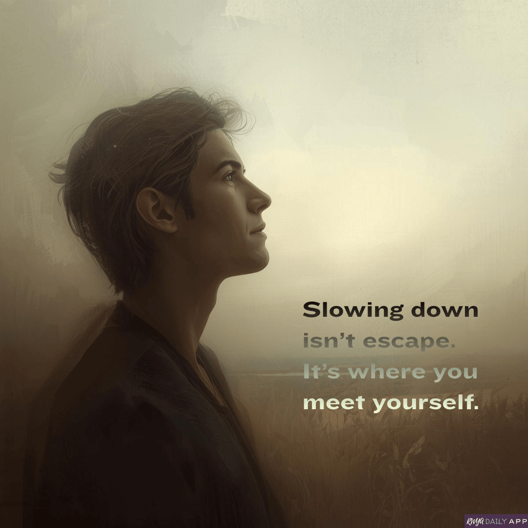 Slowing down isn’t escape. It’s where you meet yourself.