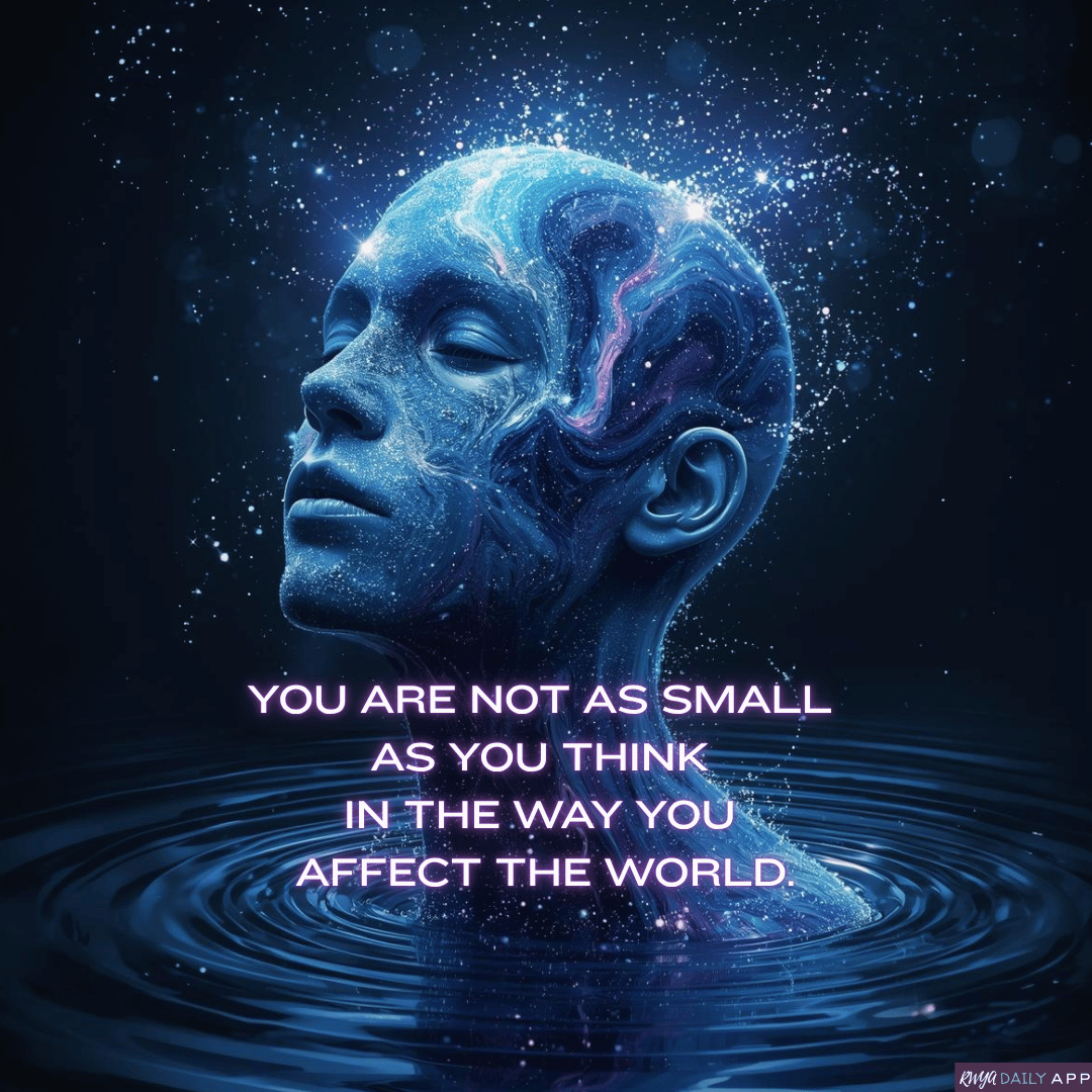 You are not as small as you think in the way you affect the world.