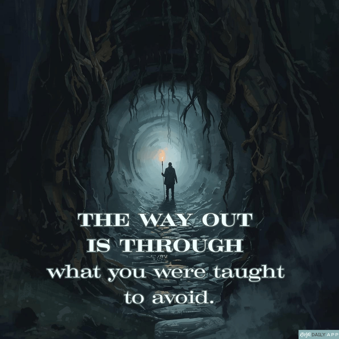 The way out is through what you were taught to avoid. 