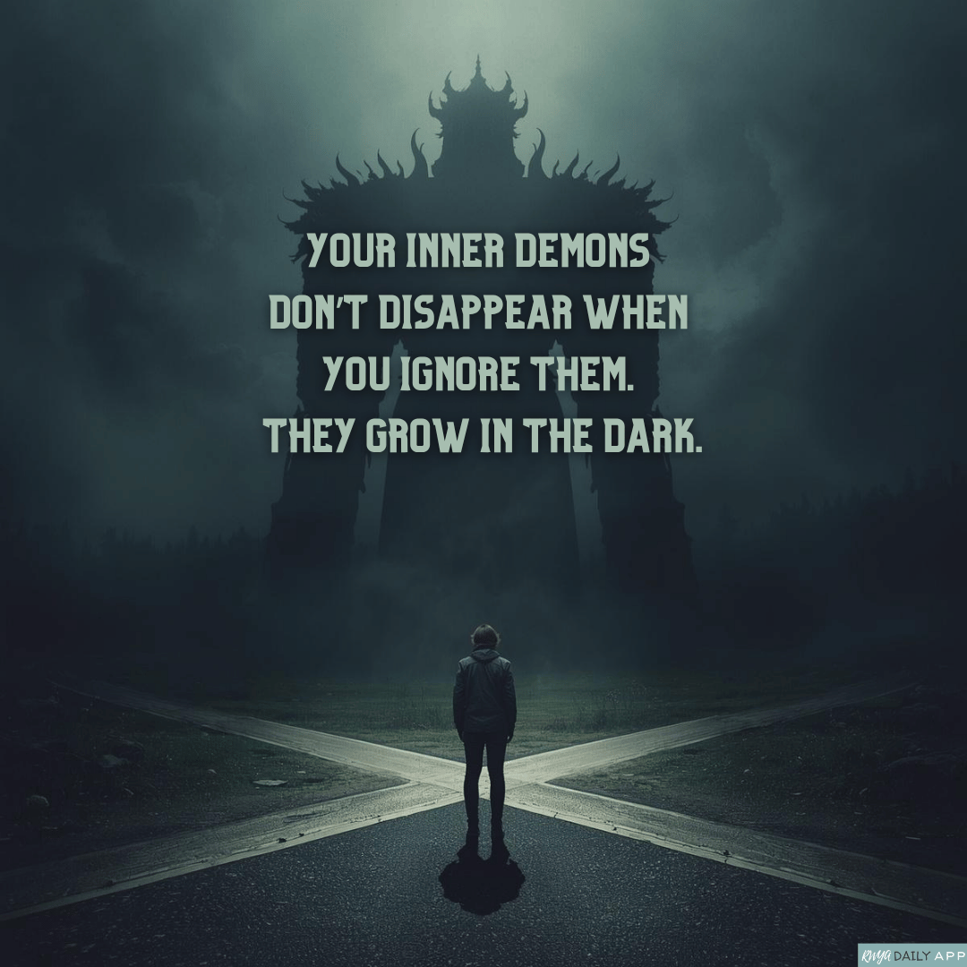Your inner demons don’t disappear when you ignore them. They grow in the dark.