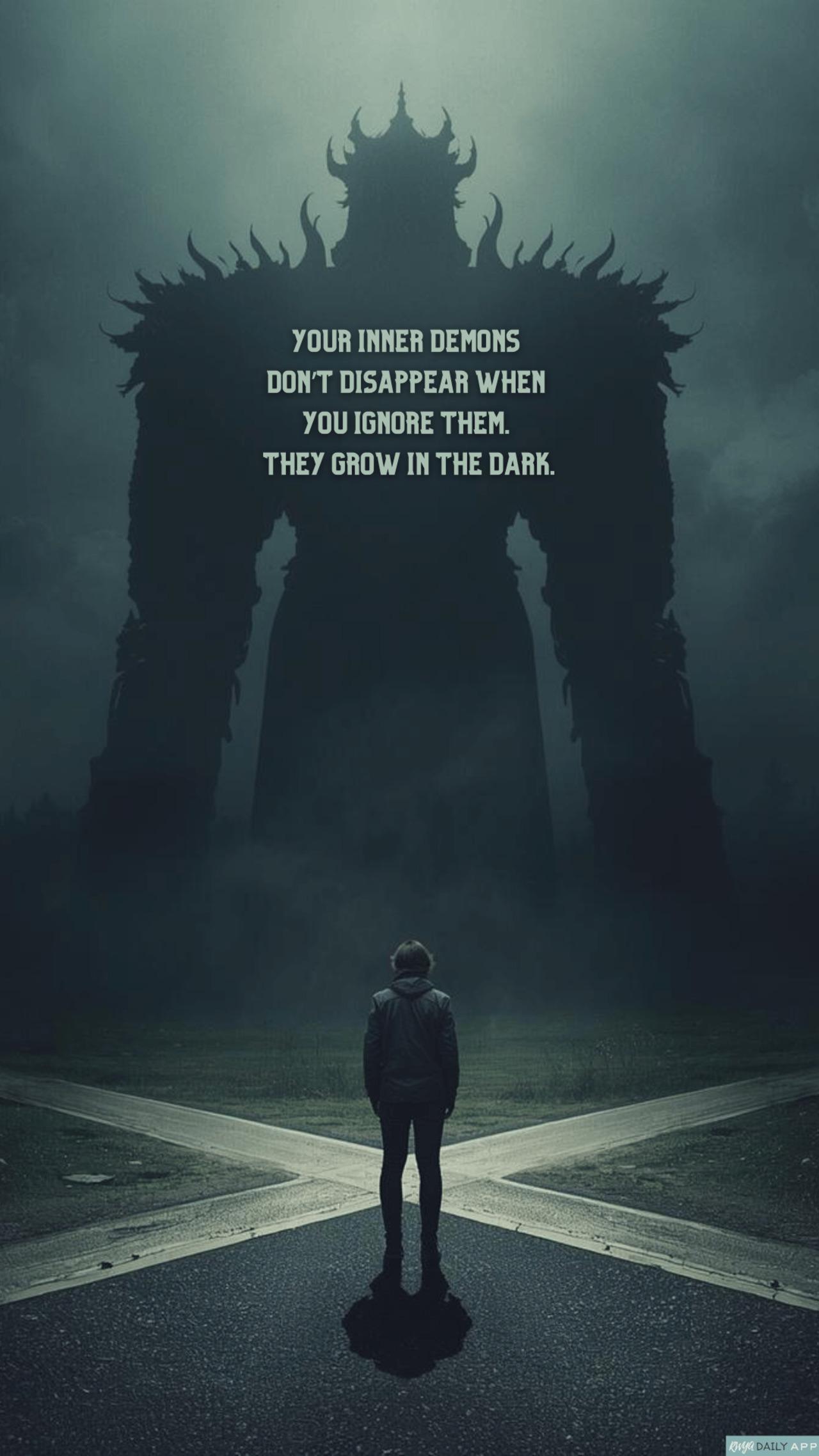 WALLPAPER Your inner demons don’t disappear when you ignore them. They grow in the dark.