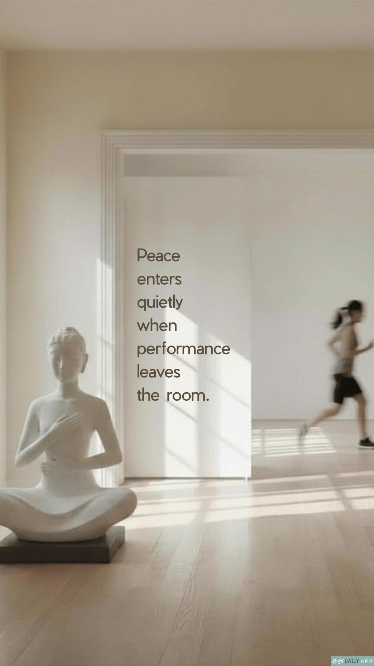 WALLPAPER Peace enters quietly when performance leaves the room.