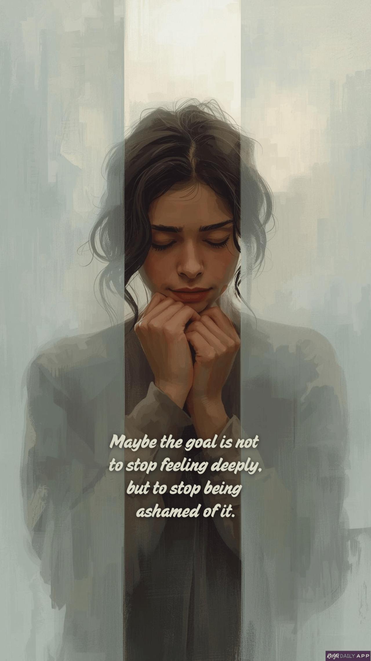 WALLPAPER Maybe the goal is not to stop feeling deeply, but to stop being ashamed of it.