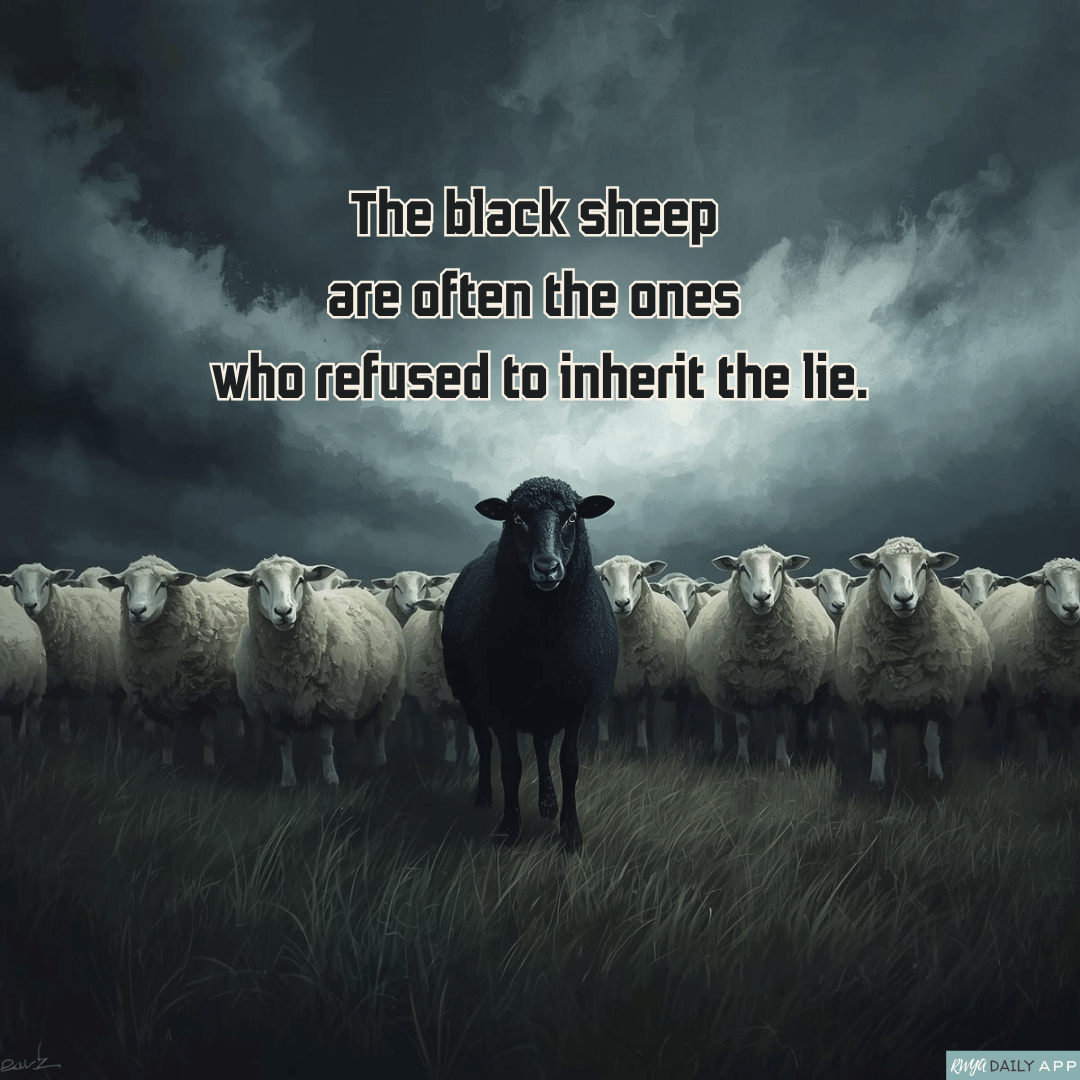 The black sheep are often the ones who refused to inherit the lie.