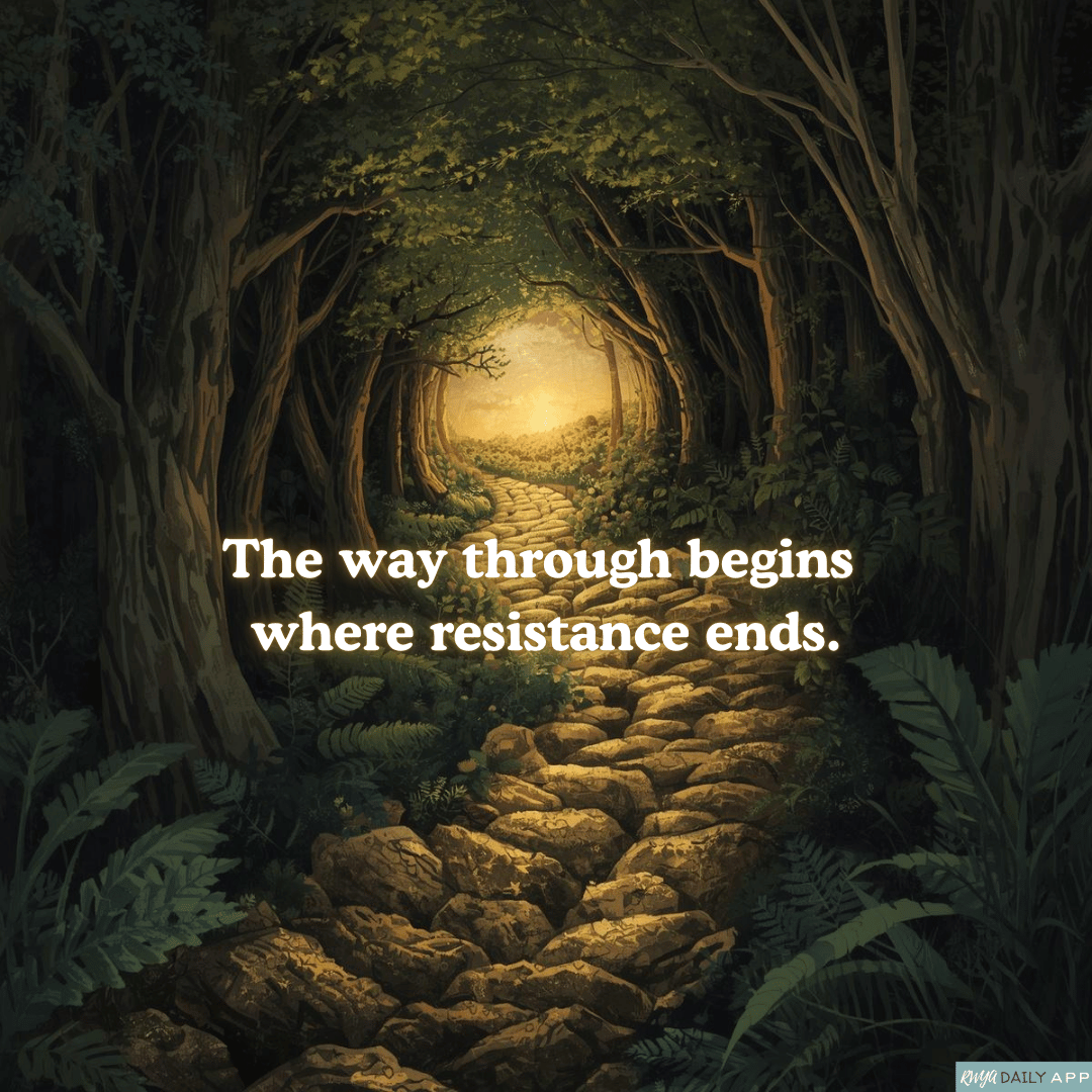 The way through begins where resistance ends.