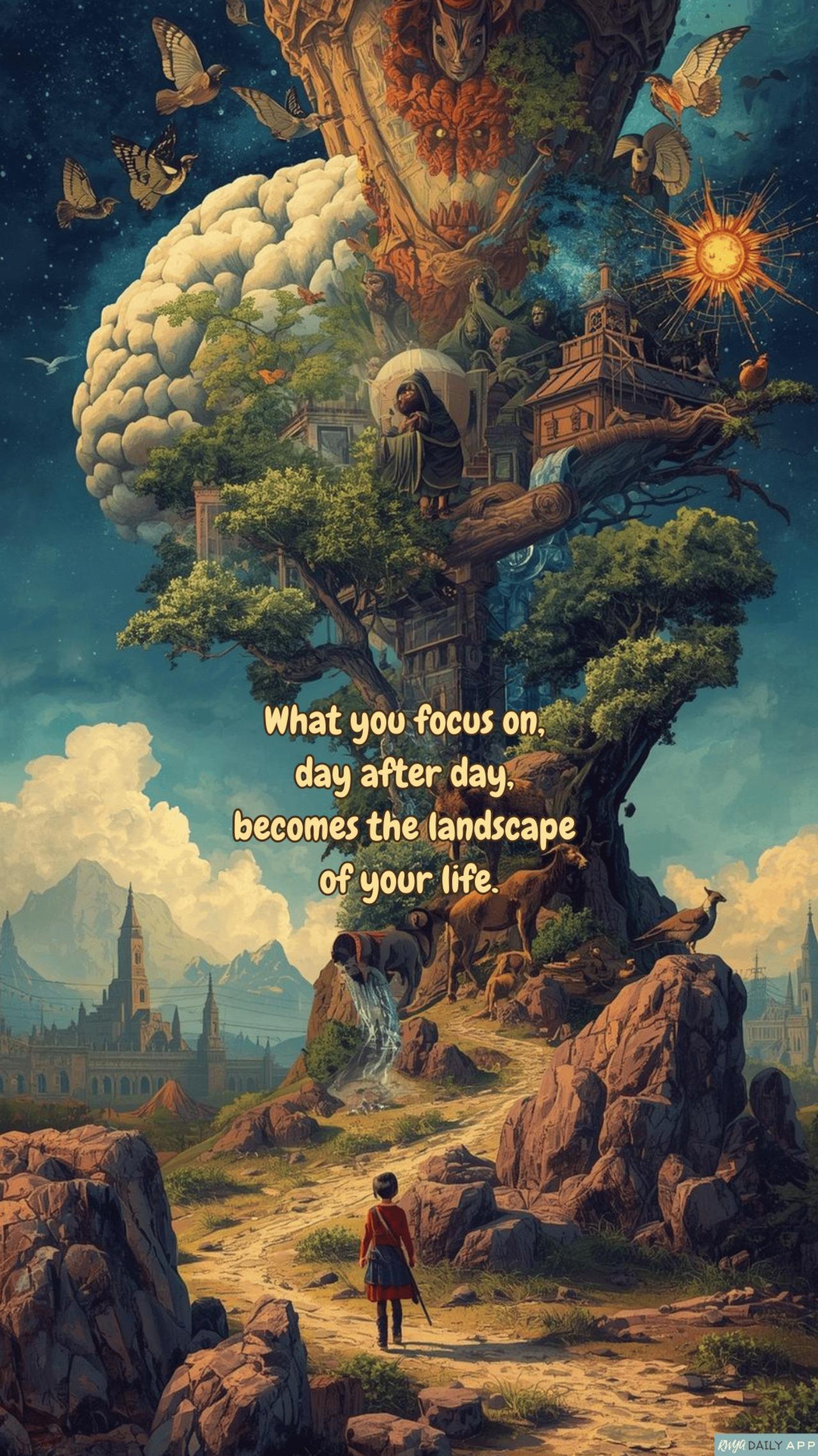 WALLPAPER What you focus on, day after day, becomes the landscape of your life. 