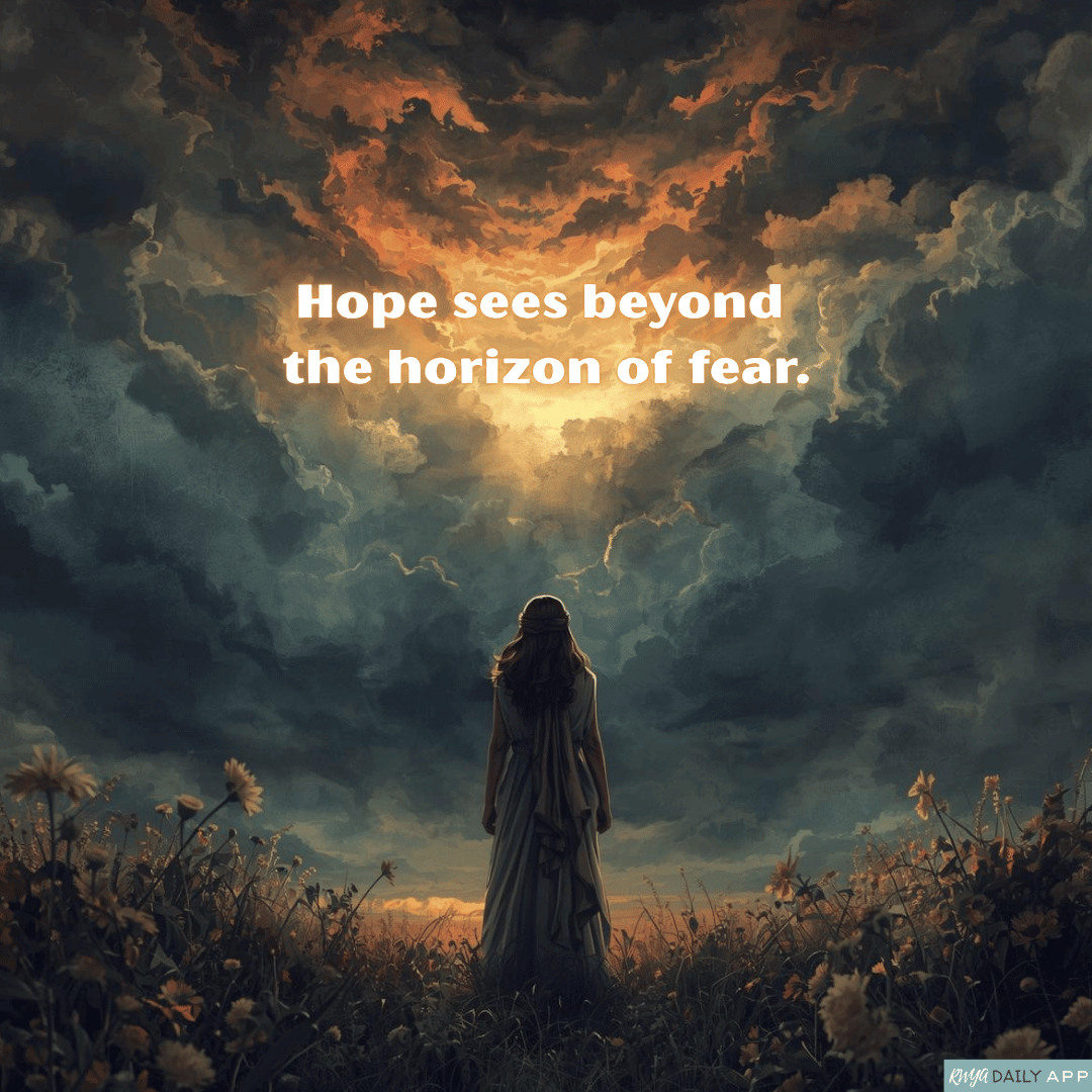 Hope sees beyond the horizon of fear.