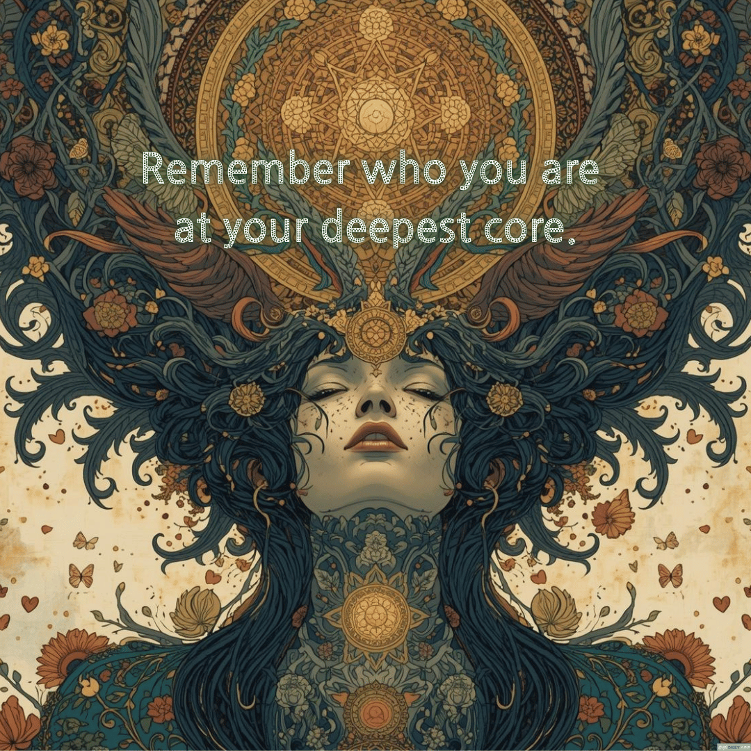 Remember who you are at your deepest core. 