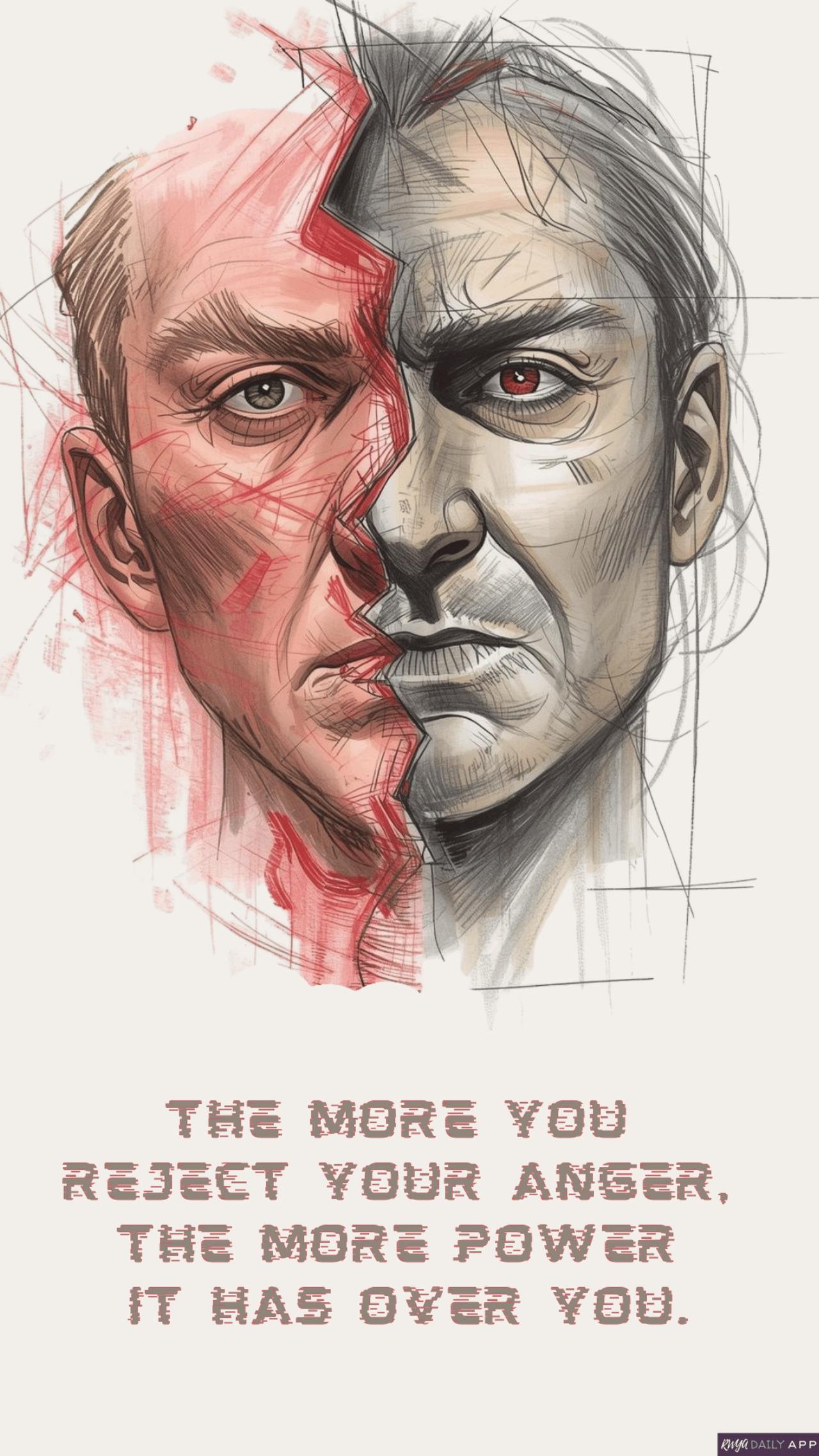 The more you reject your anger, the more power it has over you.