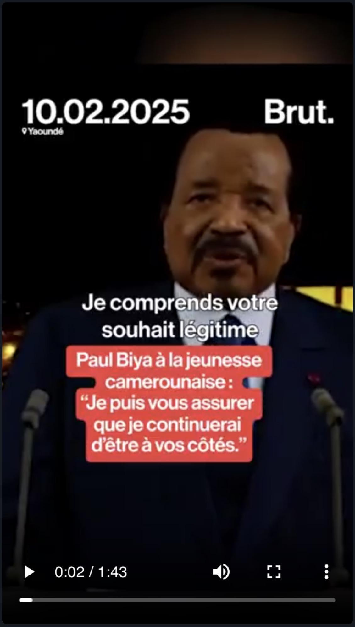 Paul Biya : Je continuerai d’être à vos côtés