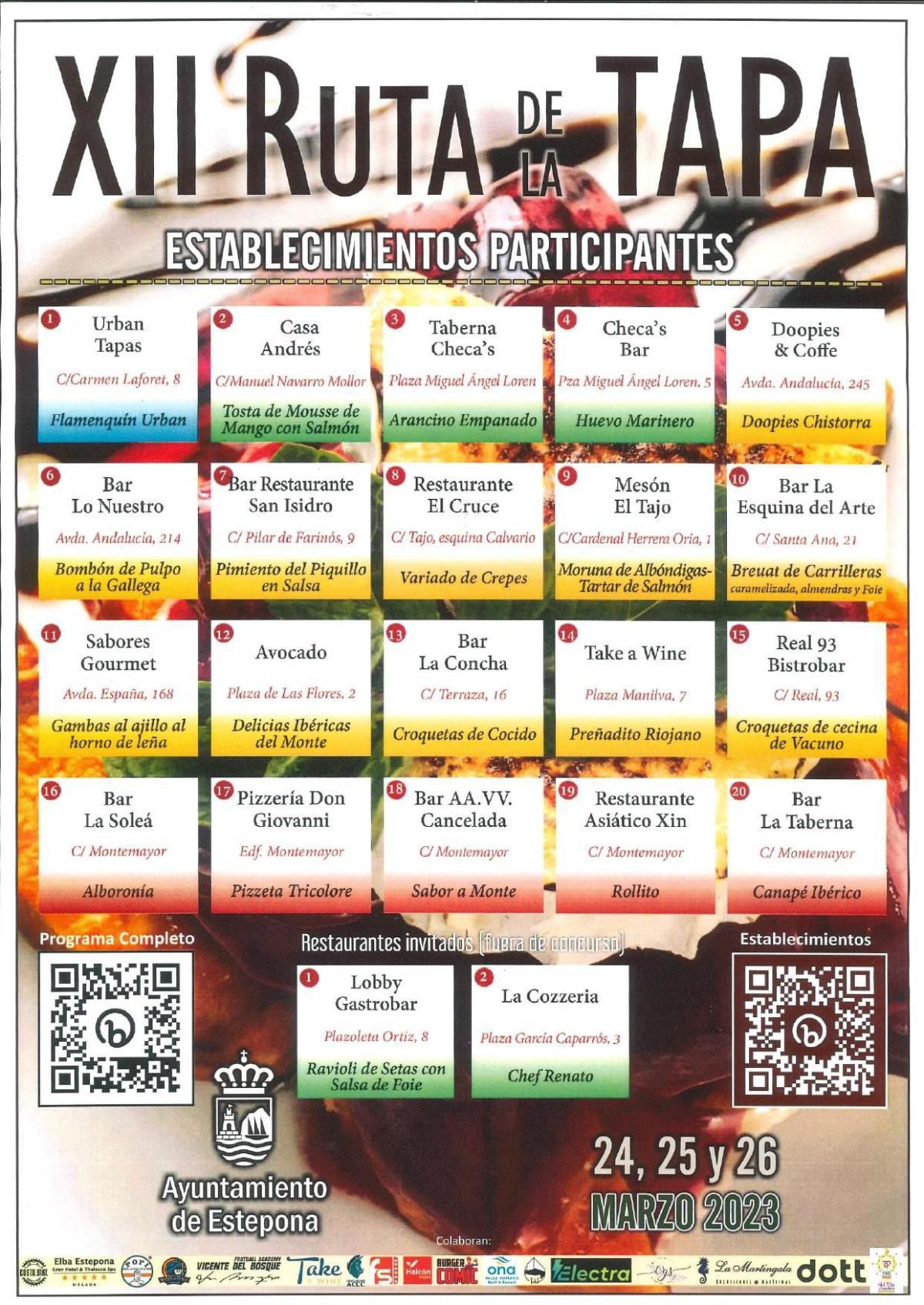 La route de la tapa à Estepona, 12ème édition ! La route de la tapa à Estepona, 12ème édition !